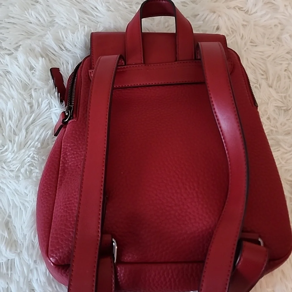 Calvin Klein Dark Red Faux Leather Backpack